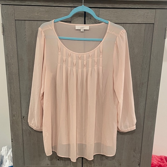 LOFT Tops - LOFT Light Pink Sheer Blouse